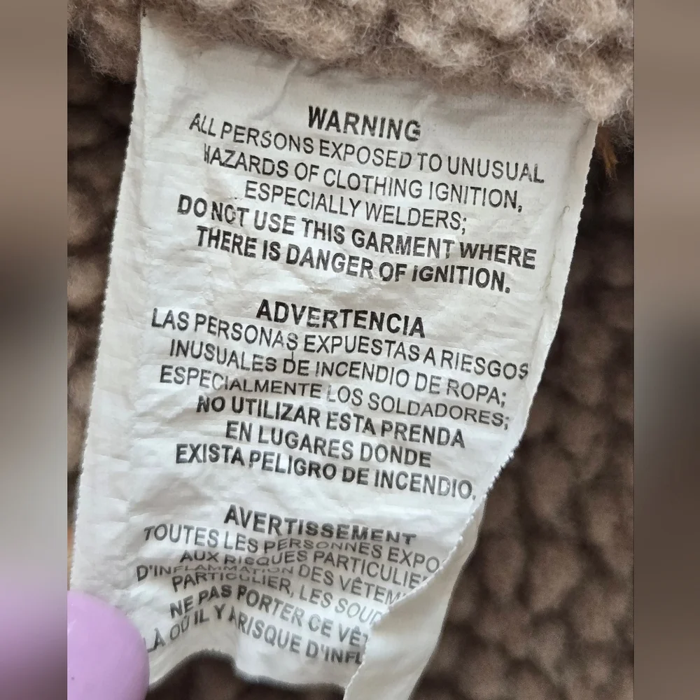 Walls Workwear Sherpa Lined Jacket Brown Canvas Snap Front Coat Warm Utility S2X - Picture 9 of 11